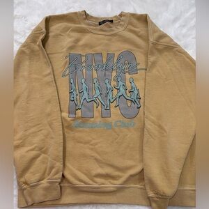 women’s graphic sweatshirt mustard yellow